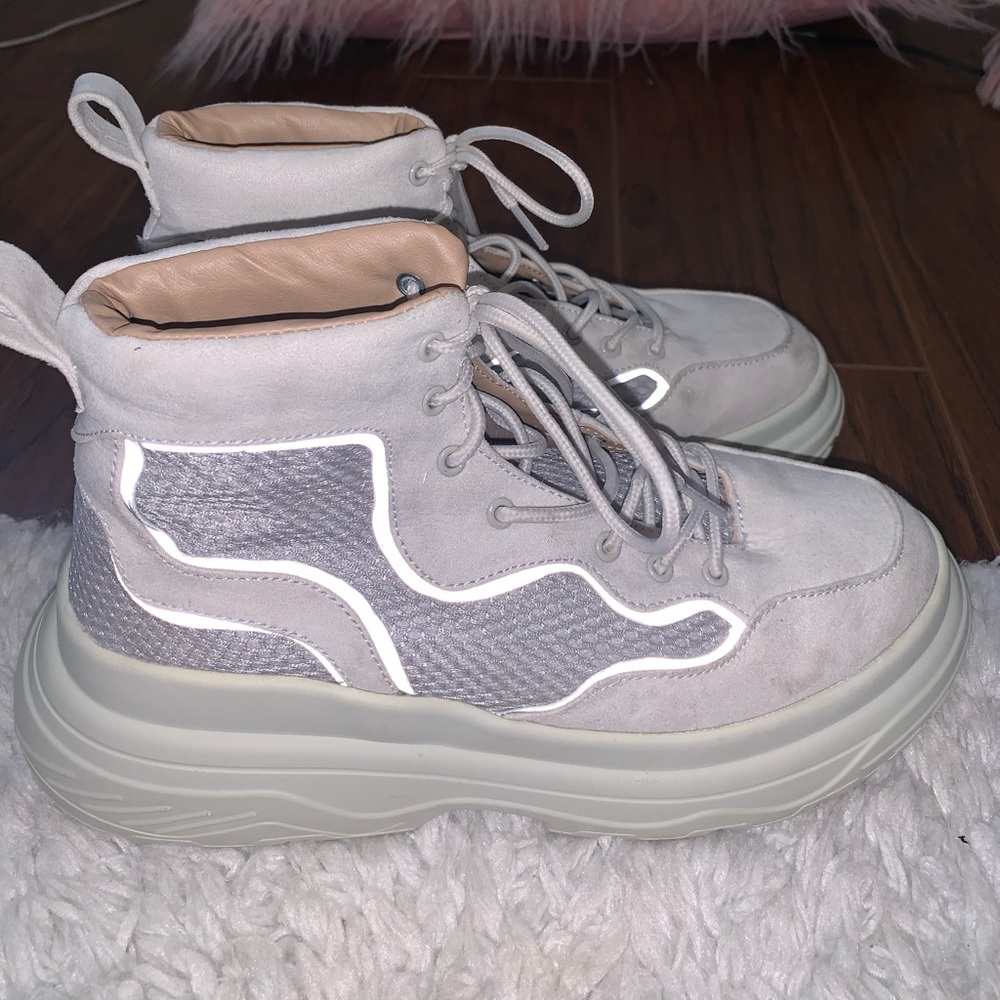 Reflective chunky sneakers
